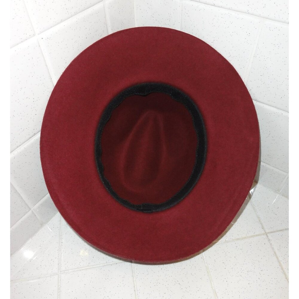Vintage Burgundy Cloche Hat w/ Bow and Feathers church hat pinup Kentucky Derby - Picture 10 of 10